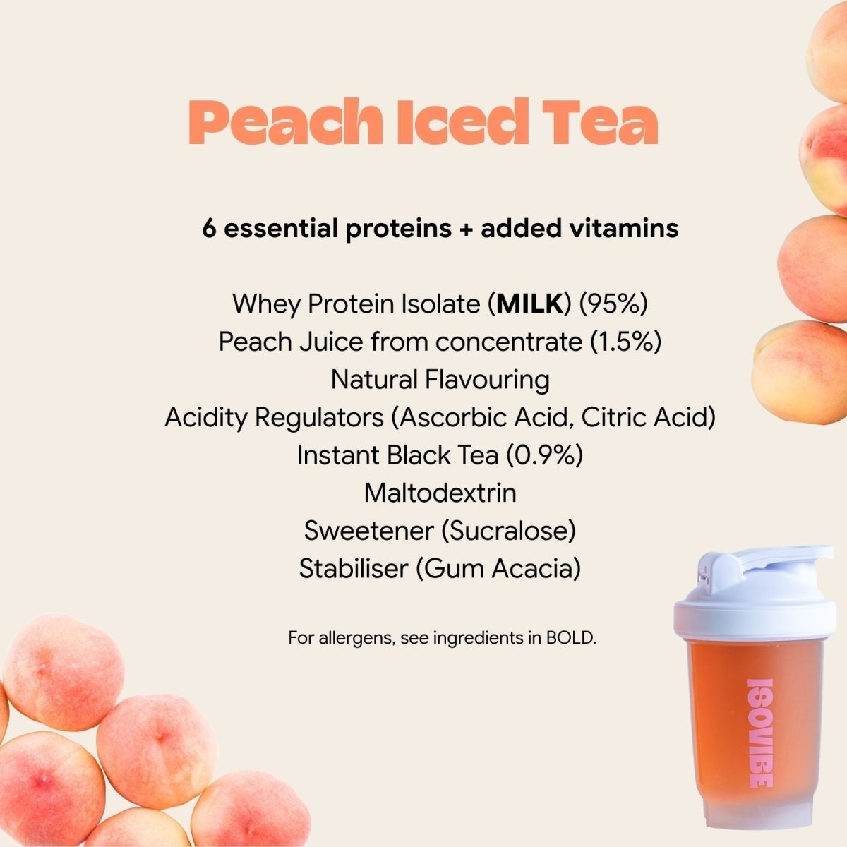 Peach Iced Tea Clear Whey Protein - Isovibe