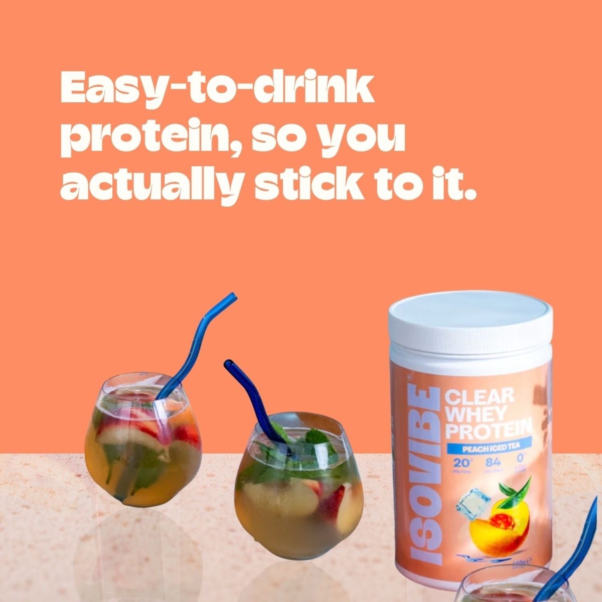 Peach Iced Tea Clear Whey Protein - Isovibe