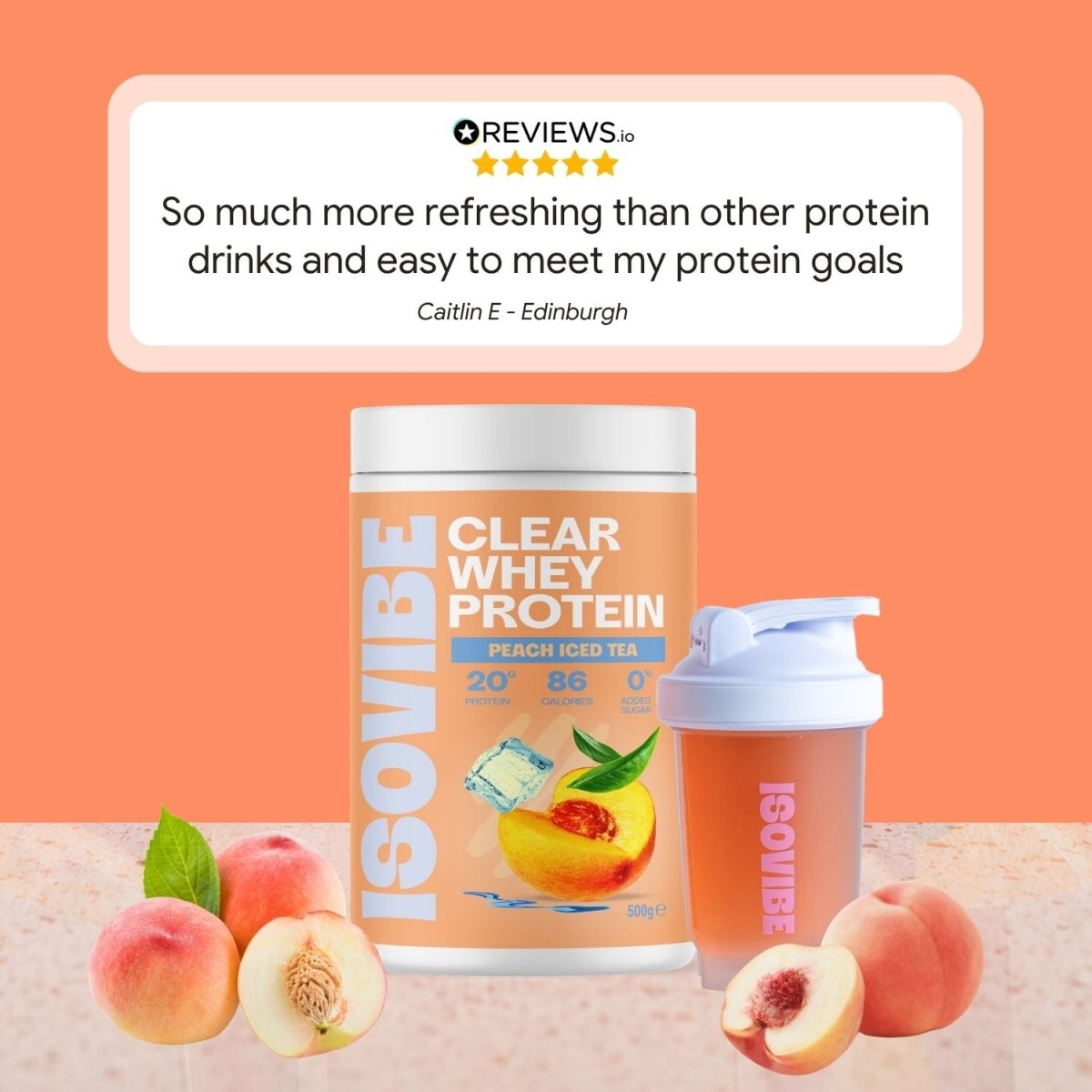 Peach Iced Tea Clear Whey Protein - Isovibe