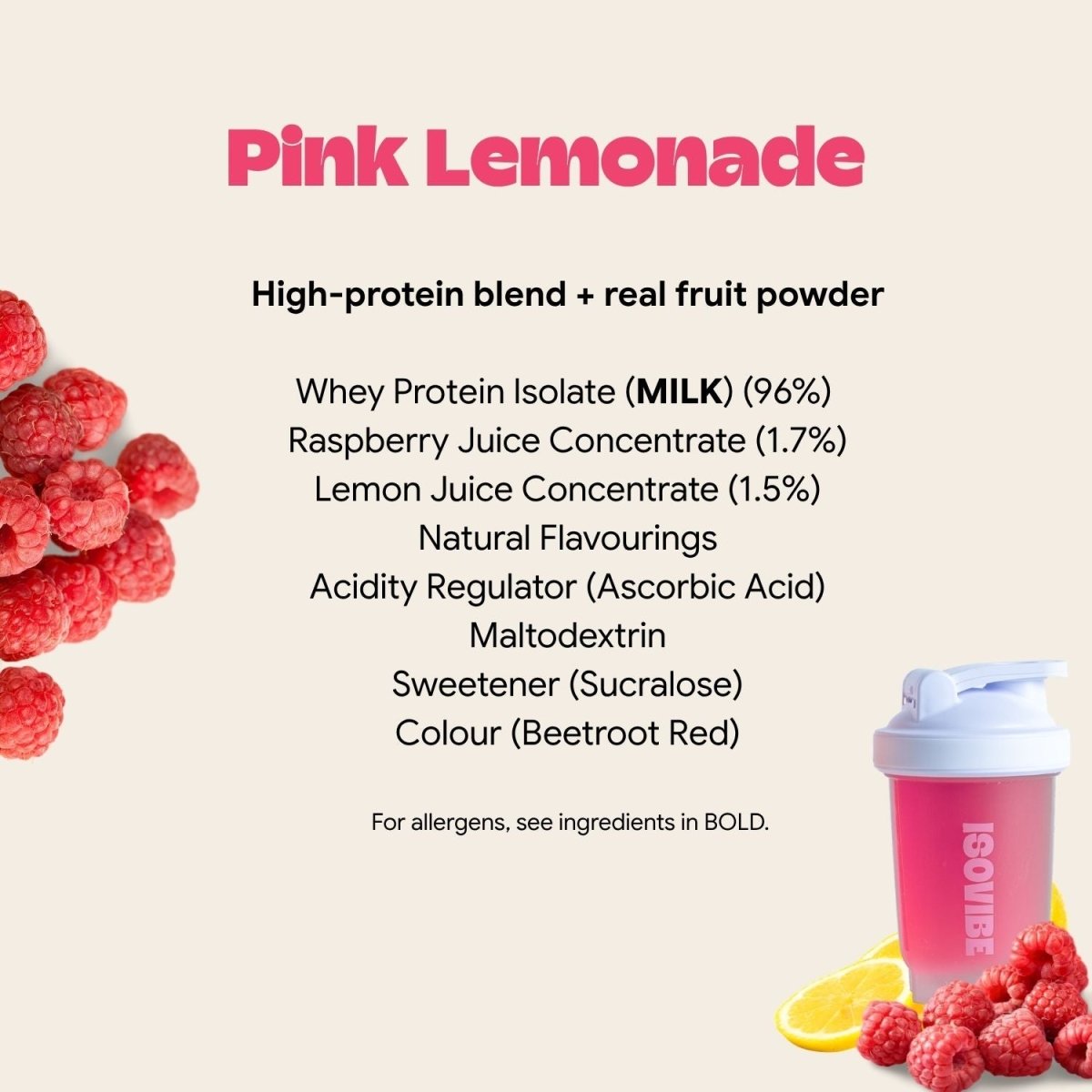 Pink Lemonade Clear Whey Protein - Isovibe