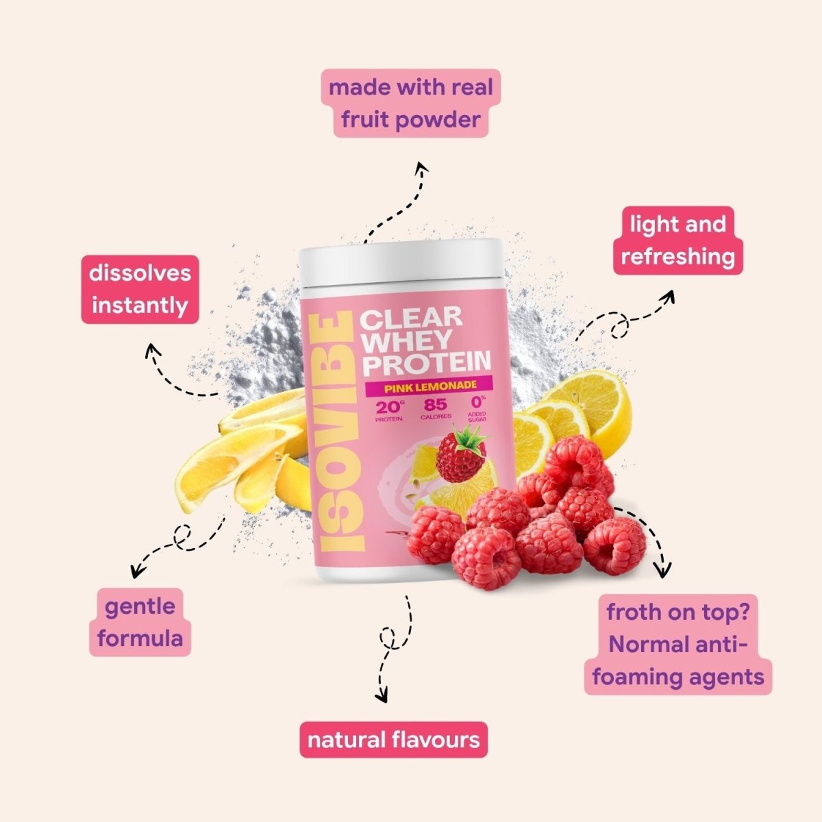 Pink Lemonade Clear Whey Protein - Isovibe