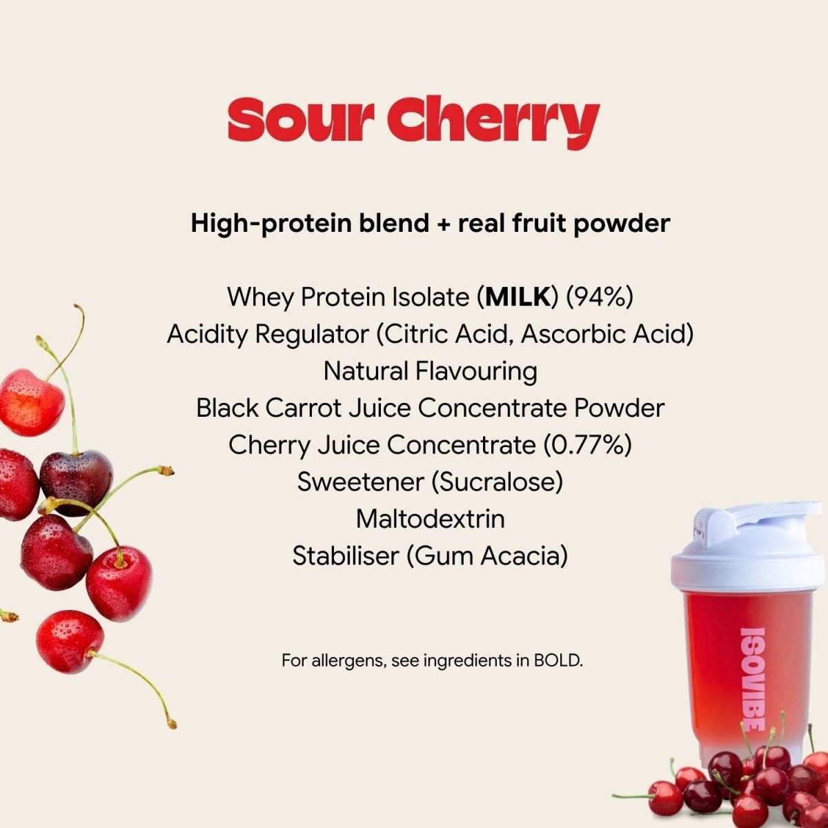 Sour Cherry Clear Whey Protein - Isovibe